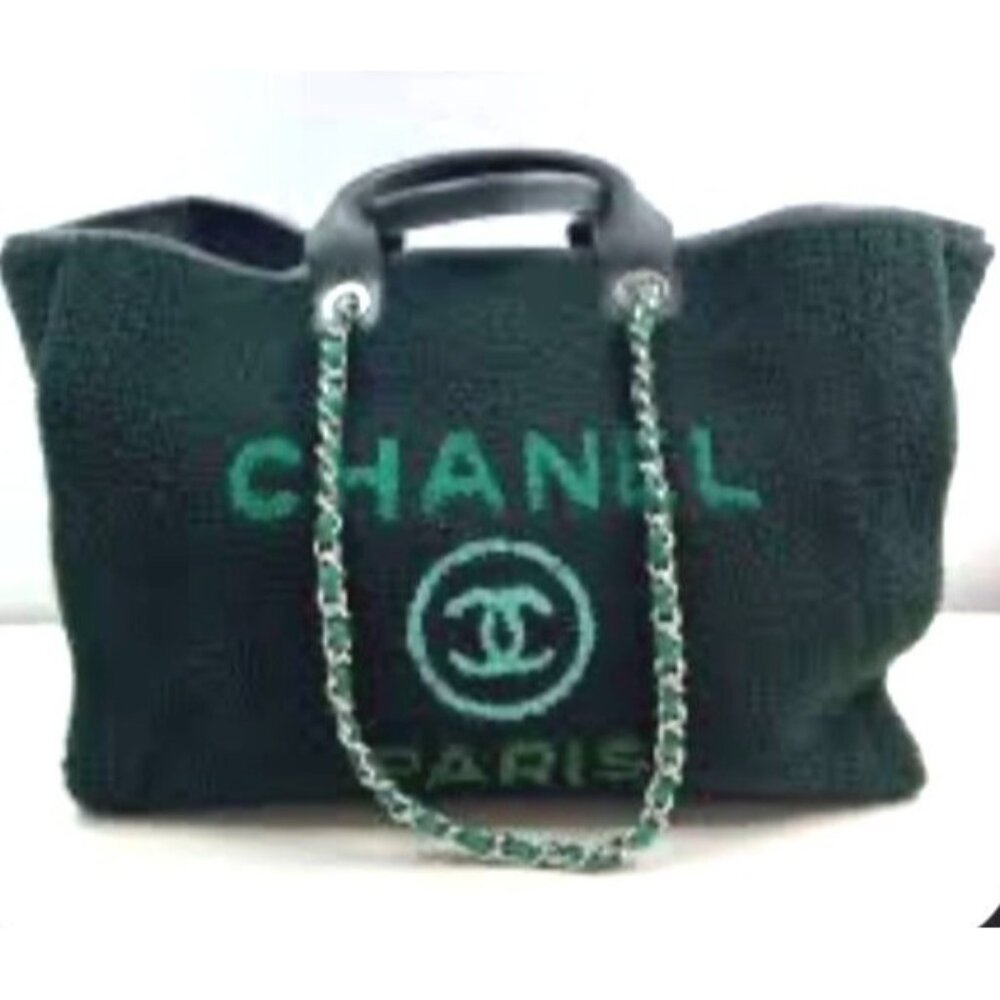 Chanel Paris Deauville Shearling Casanova Large Tote Handbag w/ Leather Handles